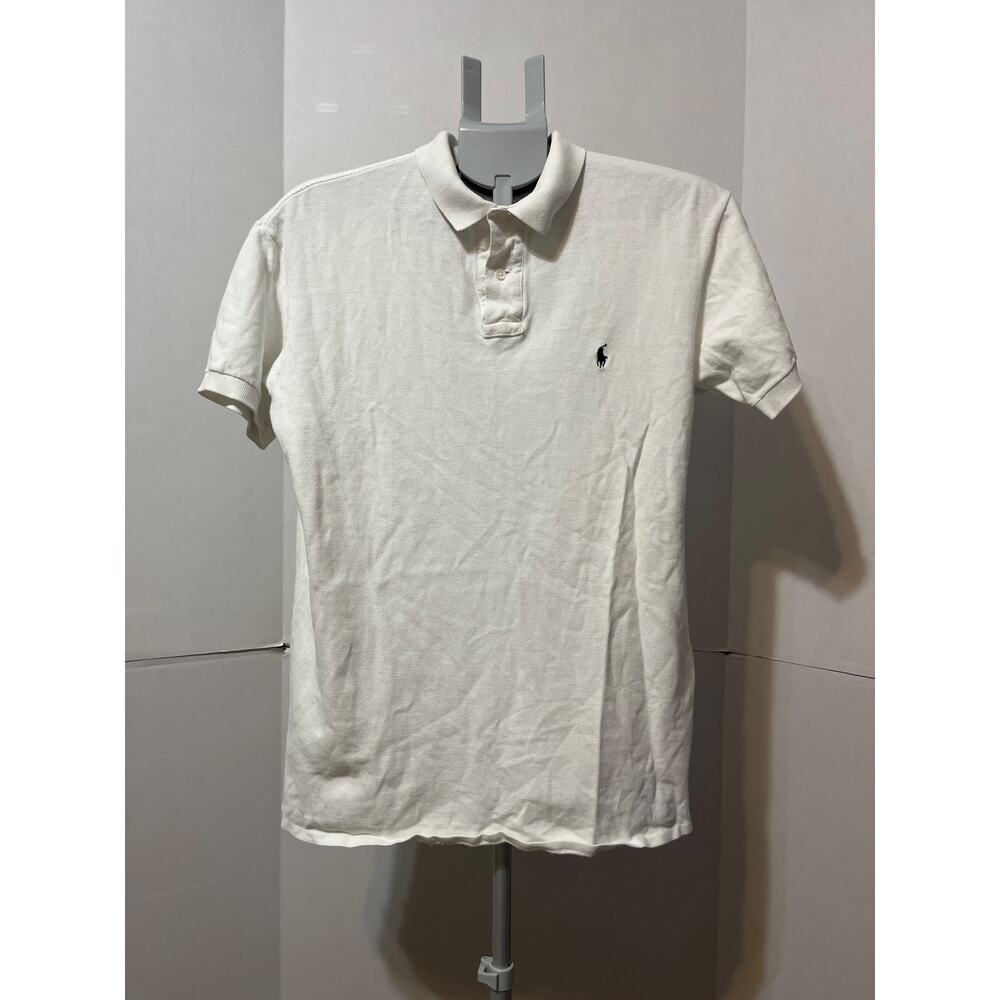 Ralph Lauren Men’s Polo Shirt White Short Sleeve Classic Fit Size M USA Made